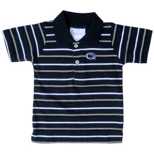 navy toddler multi stripe polo shirt with Penn State Athletic Logo